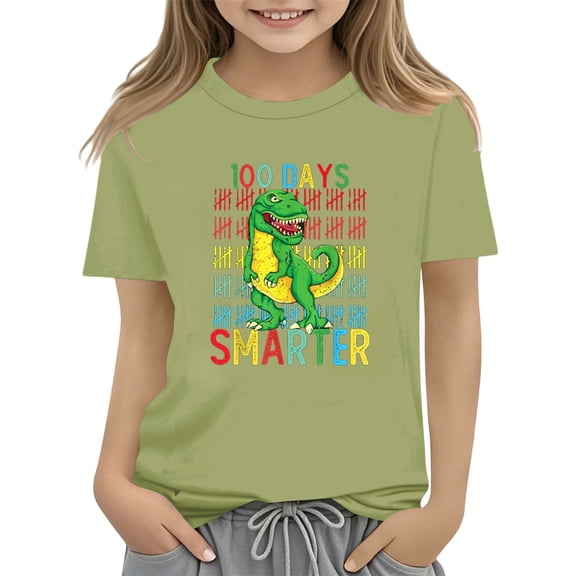 XIMIN T Shirt Tops Crew Neck Casual Tees 100th Day of School Celebration for Girls and Boys Kids T Shirts Fun Colorful Numbers