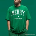 thumbnail image 5 of Merry Brother Retro Christmas T-Shirt, Matching Family Holiday Tee, 5 of 7