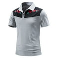 thumbnail image 2 of TOWED22 Short Sleeve Polo Shirts for Men Menâs Short Sleeve Polo Shirts Quick Dry Breathable Golf T Shirt Grey,S, 2 of 5
