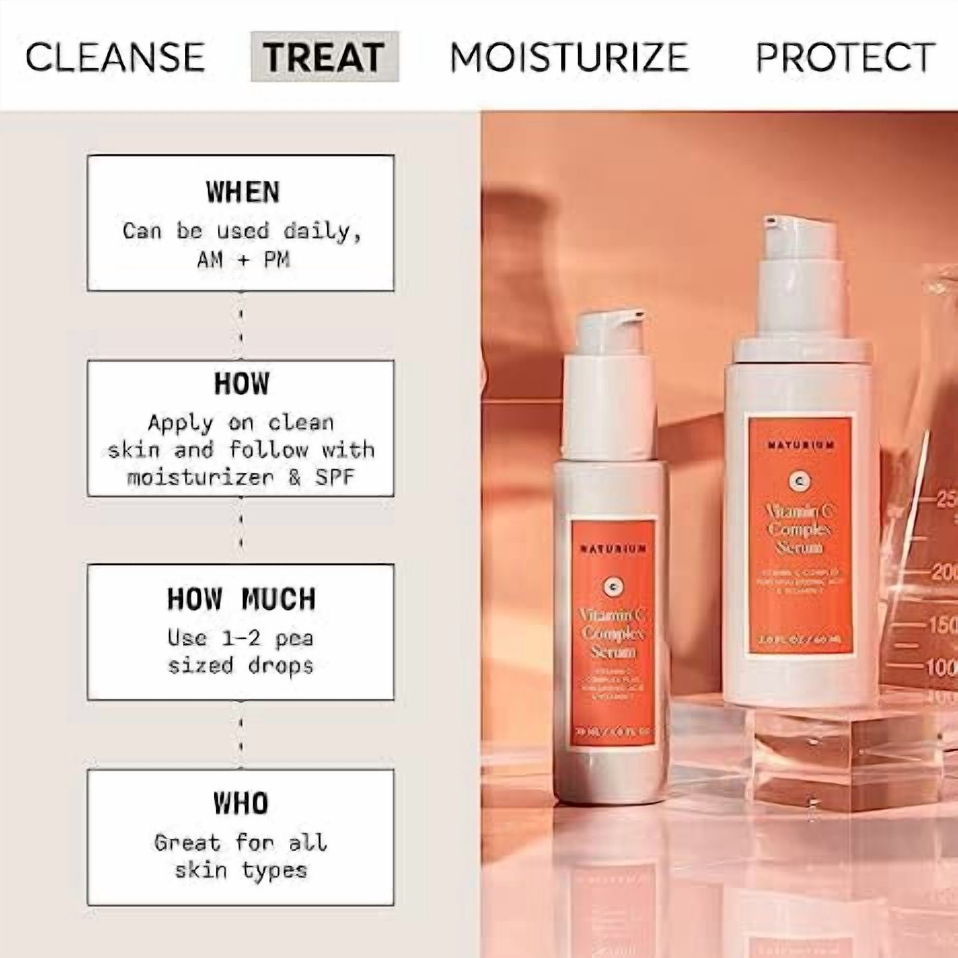 Naturium Vitamin C Complex Face Serum Jumbo, Anti-Aging Facial Treatment with Hyaluronic Acid & Vitamin E, 2 fl oz