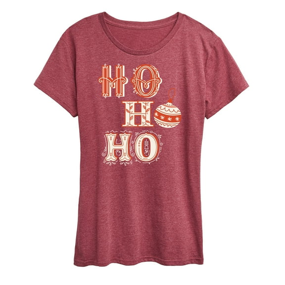 Instant Message - Christmas - Ho Ho Ho Ornament - Women's Raglan Graphic T-Shirt