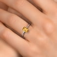 thumbnail image 4 of Gem Stone King 0.87 Cttw PT900 Platinum 900 Yellow Citrine Engagement Ring for Women | Emerald Cut 7X5MM | Gemstone November Birthstone | Wedding Anniversary Promise Ring for Women | Size 9, 4 of 6