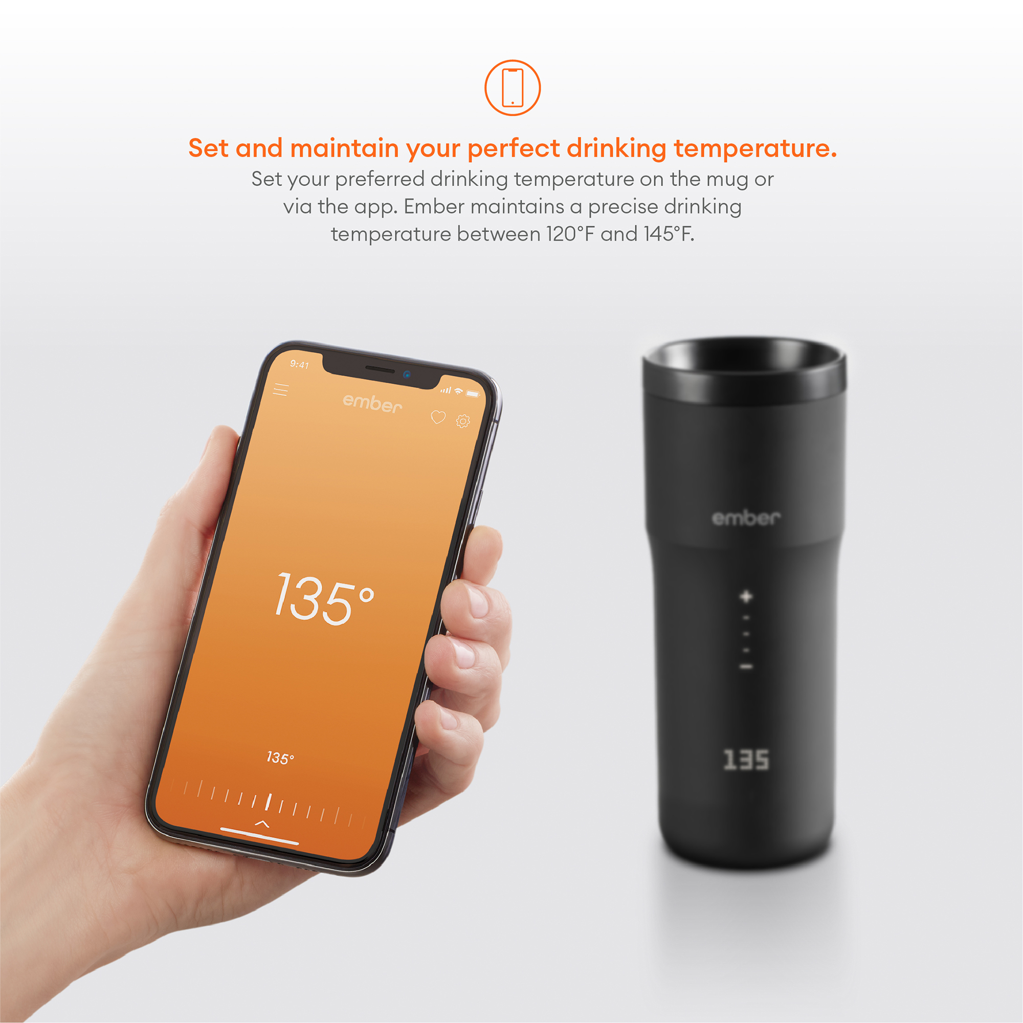 NEW Ember Temperature Control Smart Mug 2, 12 oz, Black, 3-hr Battery Life - App Controlled Heated Coffee Travel Mug - Improved Design - image 2 of 6