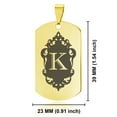 thumbnail image 2 of Stainless Steel Alphabet Letter K initial Dog Tag Pendant Necklace, 2 of 3