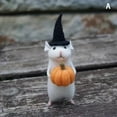 thumbnail image 1 of 1PC Christmas Halloween Mouse With A Pumpkin Handmade DIY Wool Felt Mouse, 1 of 4