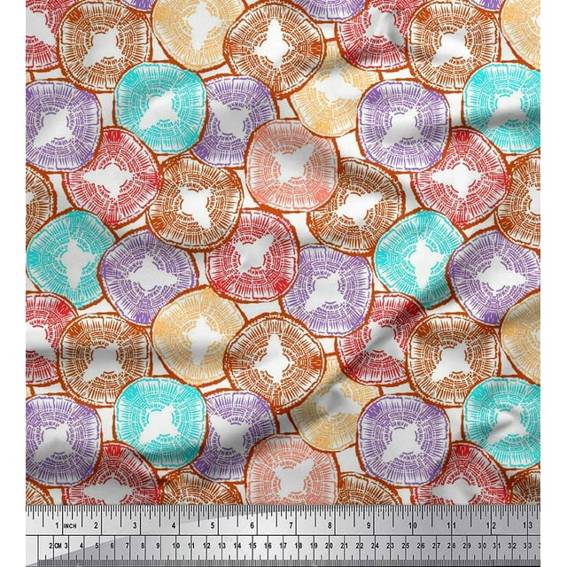 Soimoi Viscose Chiffon Fabric Coral Ocean Decor Fabric Printed Yard 42 Inch Wide