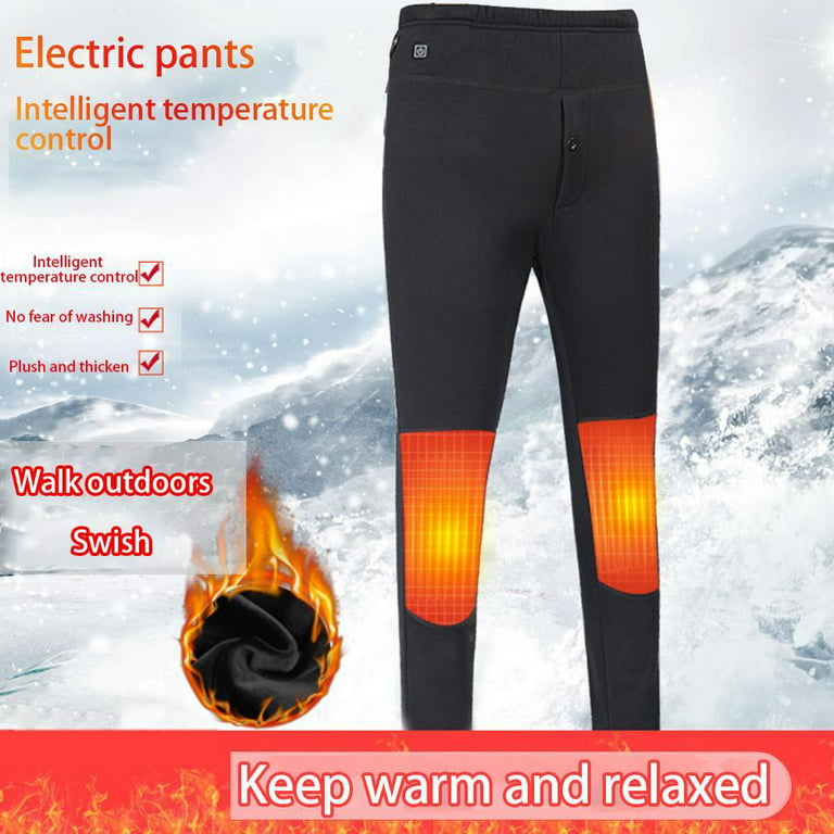 Men Winter Heated Pants with 2 Heating Zone 3 Temperature Adjustable  Heating Pants for Skiing Fishing Hiking Battery NOT Included XL 