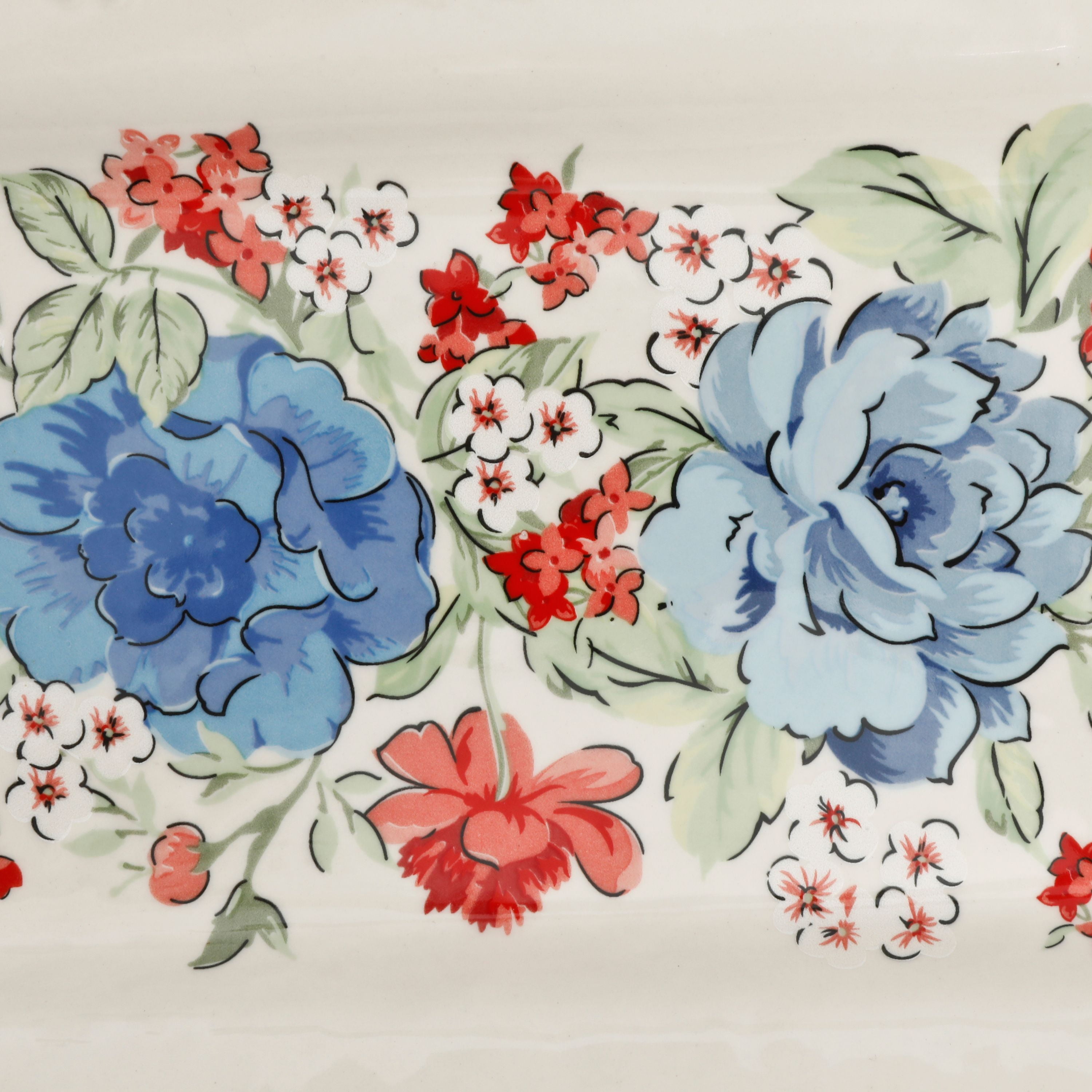 The Pioneer Woman Classic Charm Ceramic 16-inch Rectangular Platter, Blue