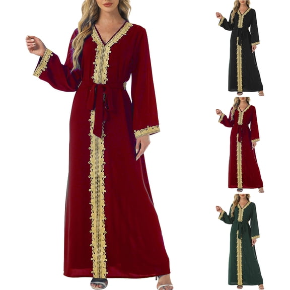 YHAJDS Women's Casual Dress,Long Sleeve Long Dress for Women Solid Color Round Neck Ankle Length Dress Elegant Casual Dress with Sleeves Comfortable Fall Dresses for Women