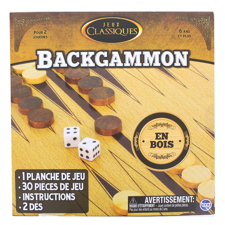 Mon jeu de backgammon pliable en bois | jeux de societe | jouéclub