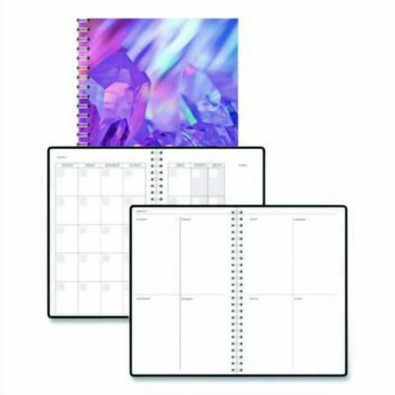 House of Doolittle HOD212143 Recycled Non-Dated Monthly & Weekly Planner, Crystals - Blue, Pink & White Cover