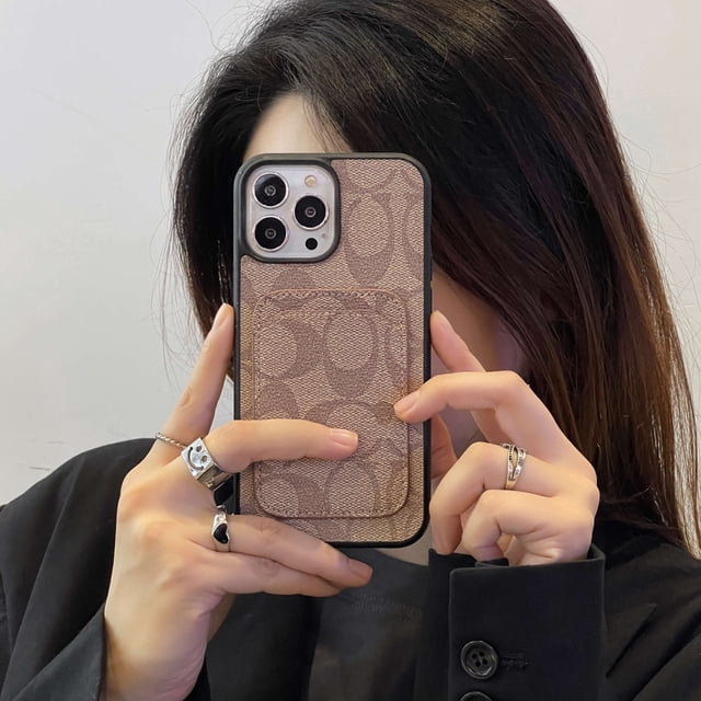 Funda De Cuero De Lujo Para Teléfono iPhone 14Pro Max 13promax 12 11 XS 7P Tarjeta Bolsillo Moda C Gao Jiahui unisex