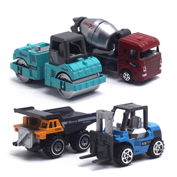 6 uds 1: 64 aleación fundida a presión Mini vehículo de ingeniería excavadora coche niños regalo de Navidad