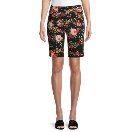 Floral Pullon Bermuda Short with Pockets, Womens