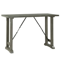 JERFIT 54 inch Industrial Dining Table for 4, Light Gray Acacia Wood Counter Height Kitchen Table with Metal Turnbuckle Base, Rectangular Breakfast Nook Table