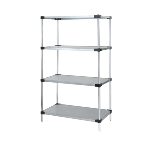 Quantum Storage Systems Solid 4-shelf Starter Unit - 14" x 48" x 54" - Stainless Steel