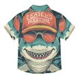 thumbnail image 2 of Dailycode Small Short Sleeve Button Down Shirts Shark with Hat and Sunglasses Casual Shirt 3-10 Years, 2 of 8