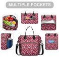 thumbnail image 2 of Black and Pink Leopard Print Insulated Leakproof Lunch Box for Women, Large Lunch Bag for Tween Teen Adult, Loncheras Para Mujer for Work Beach Travel Picnic Camping, 2 of 6