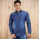 thumbnail image 2 of Camisa De Mezclilla Lisa Manga Larga Para Hombre Slim Fit, 2 of 2