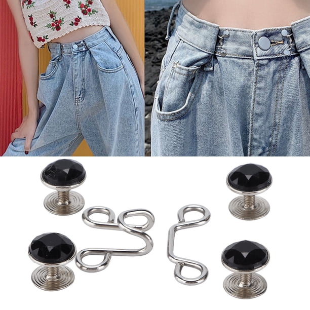 Alfileres De Botón, 16 Piezas, Ranura Para Tarjeta De Metal, Bolsa, Cintura, Botones De Mezclilla, Botones De Metal Con Piedras Preciosas De