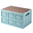 thumbnail image 1 of Outdoor Folding Box Removable Wooden Board Top Lid Large Capacity Multifunctional Storage Portable Camping Car Trunk Storage Box Home Clothes Container Household Products, 1 of 8