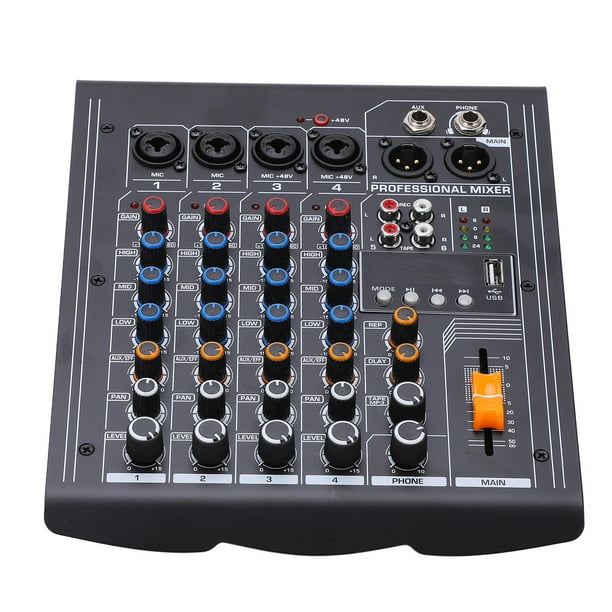 Mixing Console, Metal 3 Band EQ 4 Channel Mixer Recording Function For