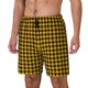 thumbnail image 1 of Fotbe Retro Yellow and Black Houndstooth Traje de Baño para Hombre – Shorts de Natación de Secado Rápido con Forro y Bolsillos-X-Large, 1 of 6