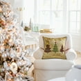 thumbnail image 6 of Christmas Pillow Cover, Santa Claus Christmas Tree Printed Embroidery Cushion Pad, Holiday Decoration Cushion Cover, Polyester 45x45cm Pink Festive Throw Pillow Case, 6 of 8