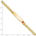 thumbnail image 2 of Auriga Fine Jewelry 10K Yellow Gold Soft Diamond Shape Red Enamel Curb Link ID Bracelet 7" for Women, 2 of 6