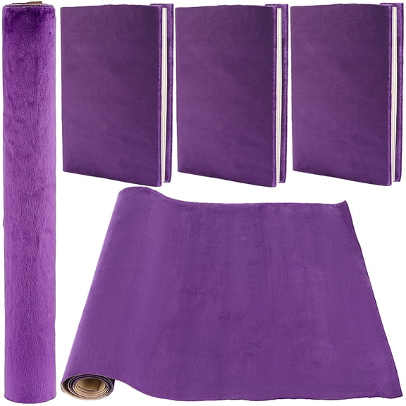 1.1M Self Adhesive Velvet Book Covers Notebook Wraps Purple 37x0.06cm for DIY