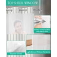 thumbnail image 4 of No Hook Shower Curtain with Snap in Liner, White and Sage Green Striped Geometric Hotel Shower Curtains for Bathroom, Washable Shower Curtain Liner Set with Mesh Top Window, 66"x72", 4 of 6