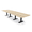 Blonde Surfside Ash w/Matte Black Base no Electric, variant on 16 Person Arc Rectangle Modular Conference Table With Electrical Units
