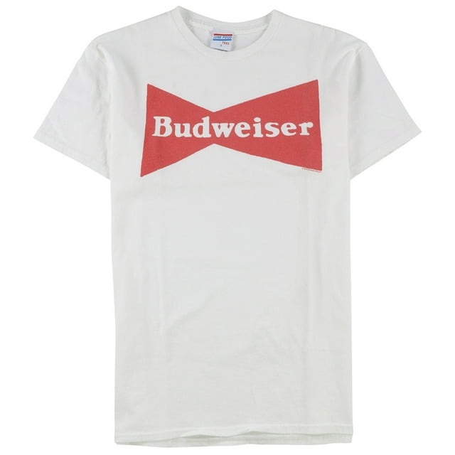 Junk Food - Camiseta con gráfico de Budweiser para hombre, color blanco, pequeña