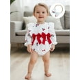 thumbnail image 4 of BemeyourBBs Baby Girl Fall Romper Cherry Print Long Sleeve Bow Jumpsuit Headband, 4 of 9