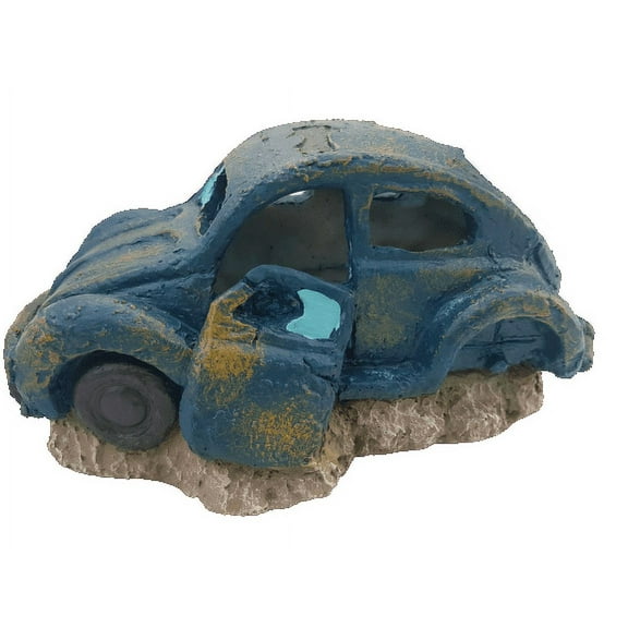 Blue Automobile Wreck Fish and Aquatic Habitat Safe, Aquarium & Fish Tank Ornament