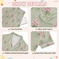 thumbnail image 4 of FORMRS Kids Short Sleeve Top and Pants Pajama Set Unisex Satin 2-Piece Sleepwear, Sizes 9-10Y, Green Wildflowers Pattern, 4 of 8