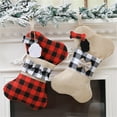 thumbnail image 6 of MOQIN Dog Christmas Stockings, Dog Bone Shaped Jute Burlap Pet Stocking with Red Black Plaid ,Bone Shaped Puppy Christmas Stocking Gifts with Name Tags,Large Pet Stockings for Dogs Cats Pets, 6 of 9