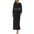 thumbnail image 2 of INSPIRE CHIC Women's Wide Leg Pants Jumper Long Sheer Sleeve Cocktail Jumpsuits 2XL Black, 2 of 6