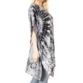 thumbnail image 4 of Sakkas Marcy Women's Caftan Top Tunic Dress V neck Loose Summer Boho Swing Coverup - 1036-Blue - Plus Size, 4 of 5