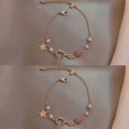 thumbnail image 2 of Charm Girl Conjunto de pulsera de estrella y luna de color dorado, moda geométrica simple para mujer, pulseras de cadena de aleación elegantes populares, joyería, juego de 4 piezas ER, 2 of 5