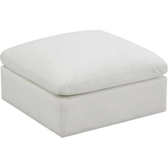 Maklaine Contemporary Cream Velvet Modular Ottoman