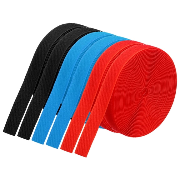 Uxcell 26.25 Feet Carpet Marker Strips, 6 Rolls Blend Strips Spots Hook Tape, Red/Black/Blue