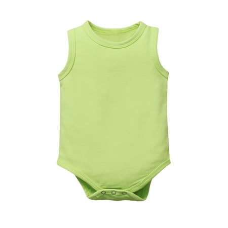 

Binmer Infant Baby Boys Girls Sleeveless Solid Romper Bodysuit Clothes
