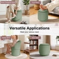 thumbnail image 6 of GEEYOO Modern Round Vanity Storage Stool,Sherpa Upholstered Ottoman with Foldable Backrest and Removable Lid,Comfy Makeup Stool for Bedroom Living Room,Green, 6 of 6