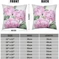 thumbnail image 5 of Pink Hydrangea Pillow Covers 18x18 Set of 2 Spring Summer Decorative Pillow Covers Flower Throw Pillow Case Square linen Cushion Case for Outdoor Living Room Couch Sofa, 5 of 6