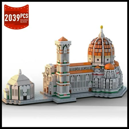 MOC-183760 Cathedral of Santa Maria del Fiore Model Building Blocks Church MOC Bricks Toys Gift 1:800 Model 2039pcs