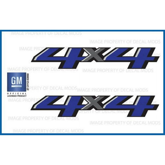 2018 Chevy Silverado / GMC Sierra 4x4 Truck Stickers Decals BLUE - F18BLU Bedside (Set of 2)