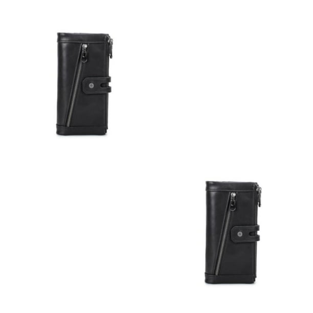 Cartera de cuero para mujer Qarigey monedero de repuesto Negro 2Conjunto