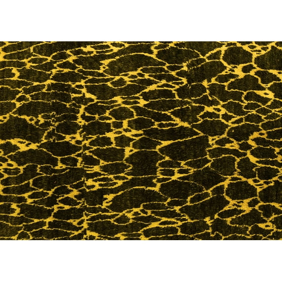 Ahgly Company Indoor Rectangle Oriental Yellow Modern Area Rugs, 2' x 5'