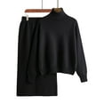 thumbnail image 2 of LEKODE Knit Sets Two Piece Women 2 Piece Maxi Skirt Sets for Women Striped Sweater Dress Womens Two Piece Sets Sweater Dress Maxi Skirts for Women Two Piece Sets for Women Going Out Black One Size, 2 of 4